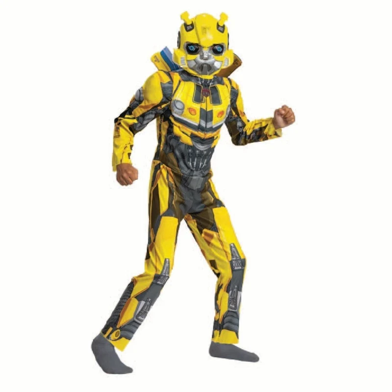 Transformers Bumblebee Muscle Jumpsuit Costume for Kids, Yellow Muscle Jumpsuit