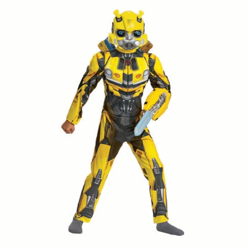 Transformers Bumblebee Muscle Jumpsuit Costume for Kids, Yellow Muscle Jumpsuit