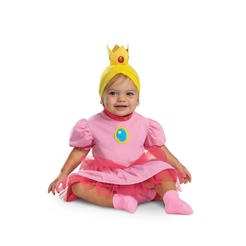Nintendo Super Mario Bros Princess Peach Dress Costume for Babies, Pink Dress and Bloomers