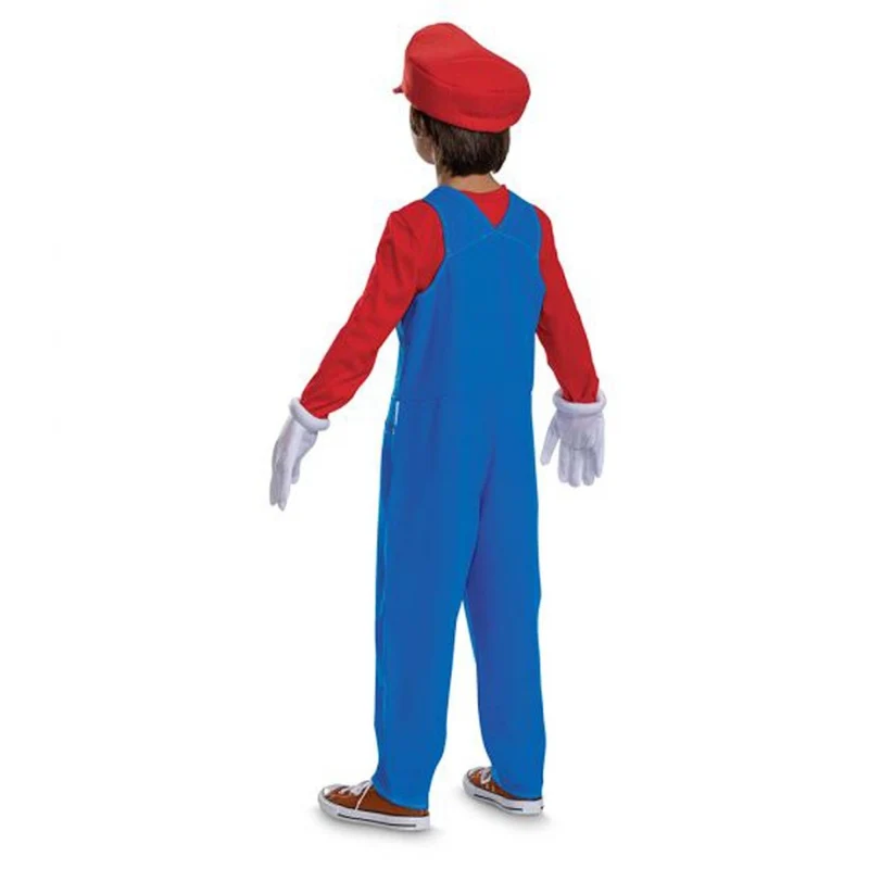 Nintendo Super Mario Bros Mario Overalls Costume for Kids, Blue Overalls and Accessories