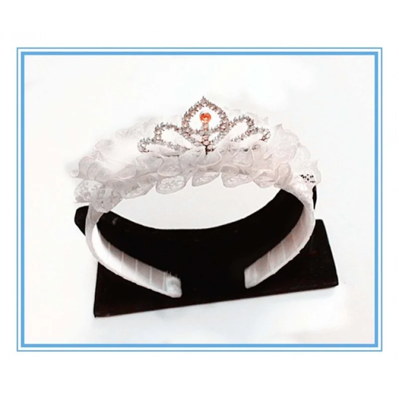 White Princess Tiara Headband, 1 Count