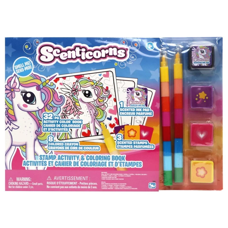 Scenticorns Unicorn Stamping and Colouring Book, 1 Count