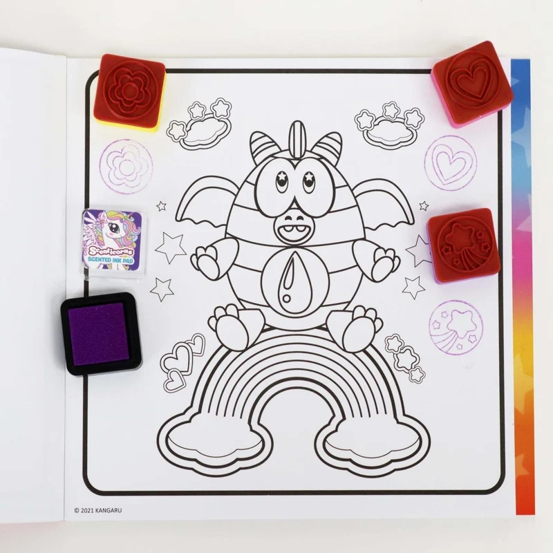 Scenticorns Unicorn Stamping and Colouring Book, 1 Count