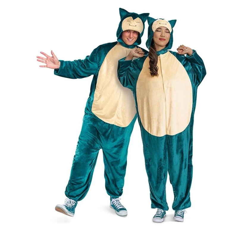 Pokémon Snorlax Jumpsuit Costume for Adults, Teal Jumpsuit