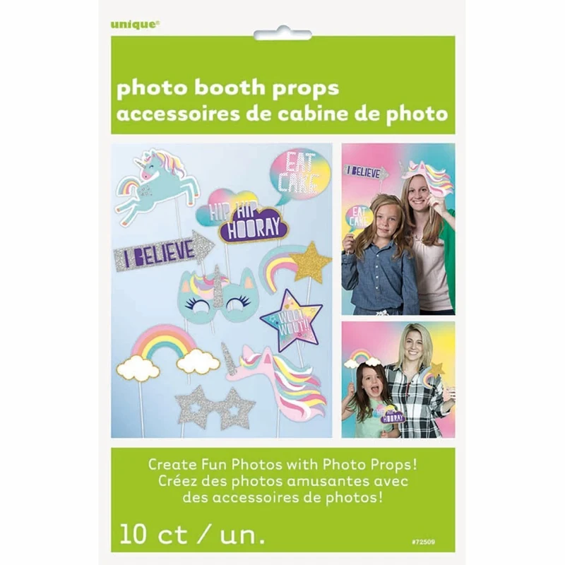 Unicorn Galaxy Birthday Photo Props, 10 Count