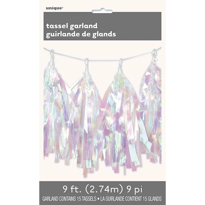 Unicorn Galaxy Foil Tassel Garland, 108 Inches, 1 Count