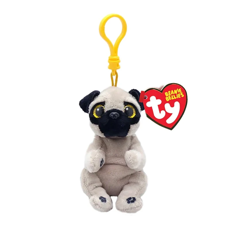 TY Beanie Bellies Pug Dog Plush with Clip, Izzy, 5 Inches, 1 Count
