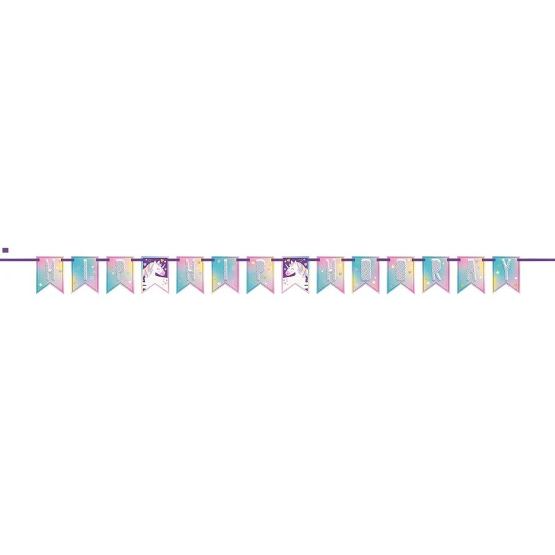 Unicorn Galaxy Pennant Banner, 84 Inches, 1 Count