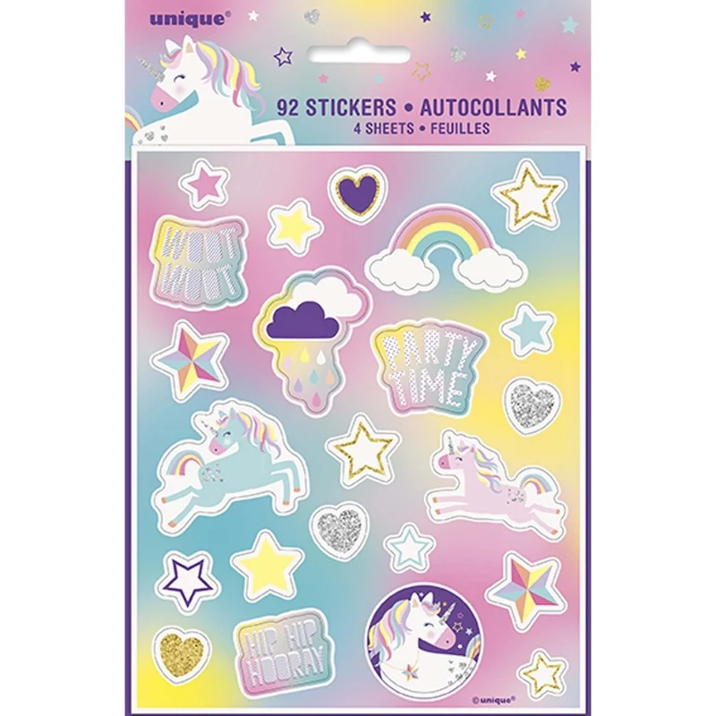 Unicorn Galaxy Birthday Sticker Sheets, 4 Count