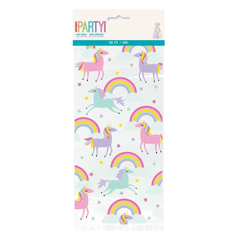 Unicorn Galaxy Birthday Cello Bags, 20 Count
