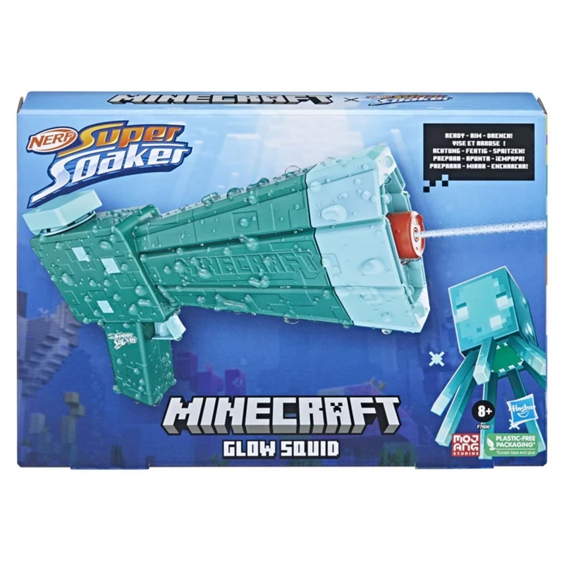 Minecraft Nerf Super Soaker Glow Squid, 1 Count