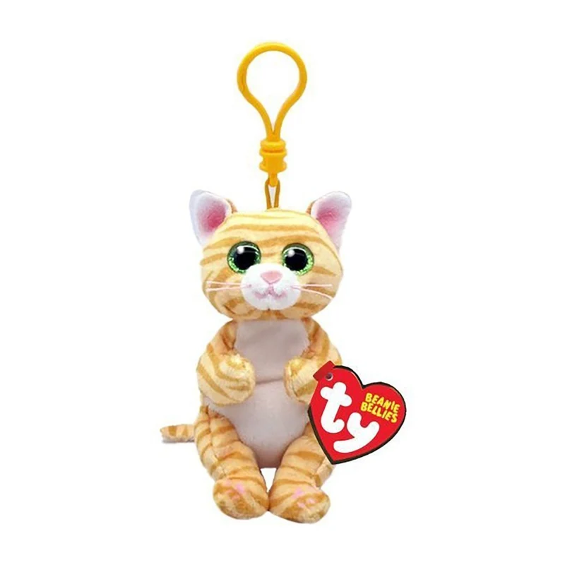 TY Beanie Bellies Cat Plush with Clip, Mango, 5 Inches, 1 Count