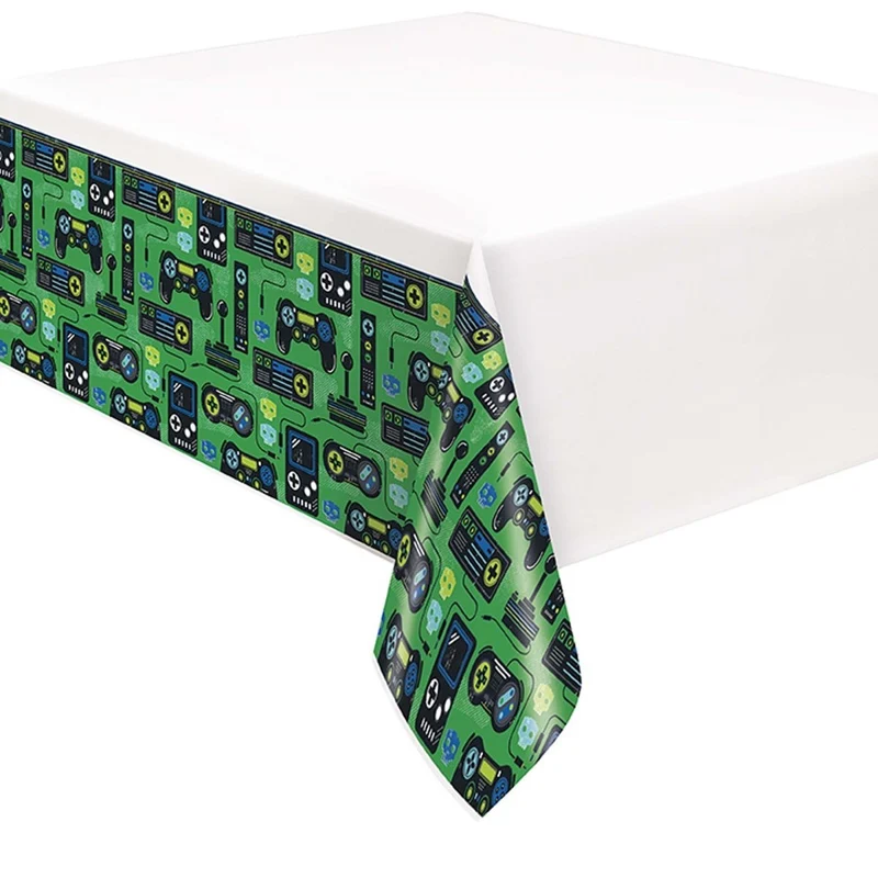 Gamer Birthday Rectangular Plastic Table Cover, 54 x 84 Inches, 1 Count