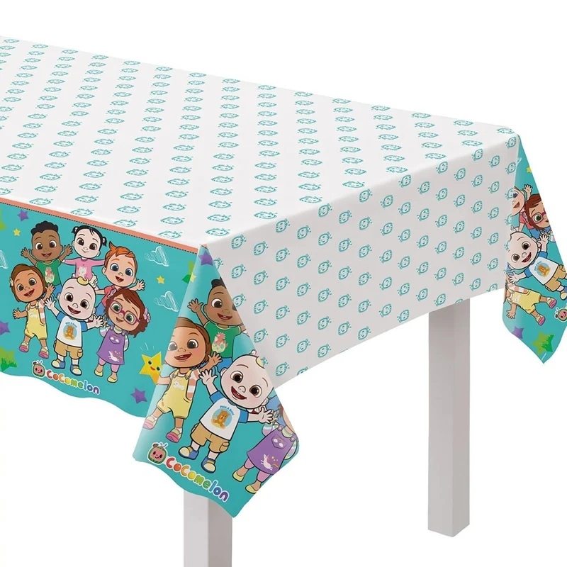 Cocomelon Birthday Rectangular Plastic Table Cover, 54 x 96 Inches, 1 Count
