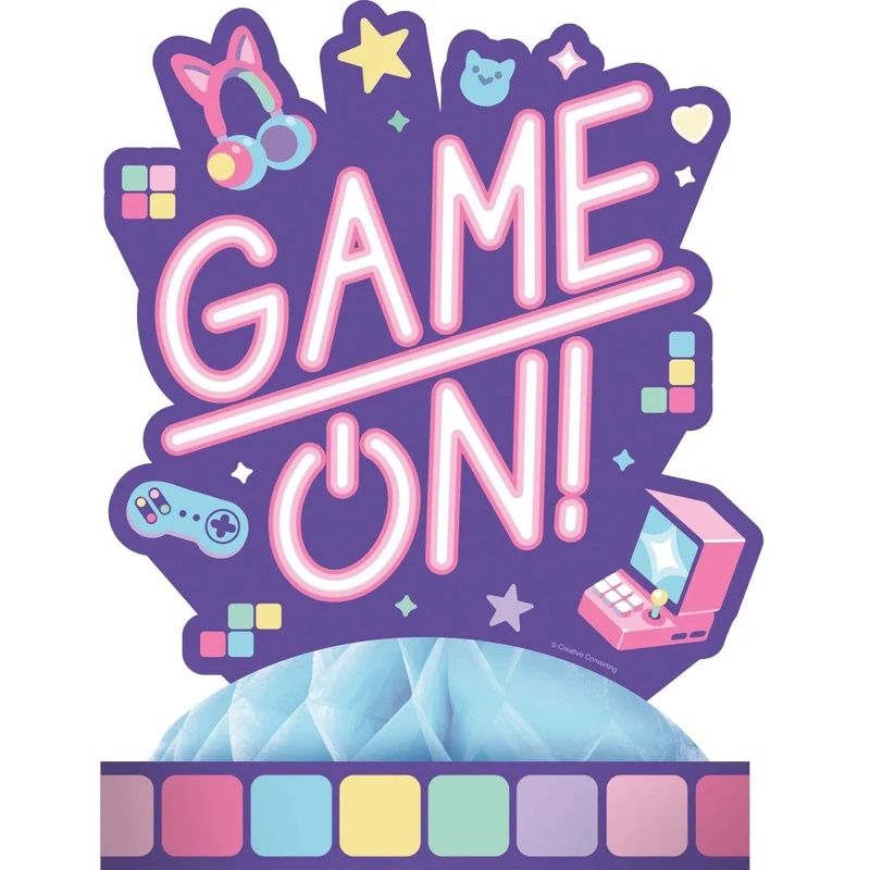 Digital Game Birthday Paper Table Centerpiece, 11.9 x 9 Inches, 1 Count