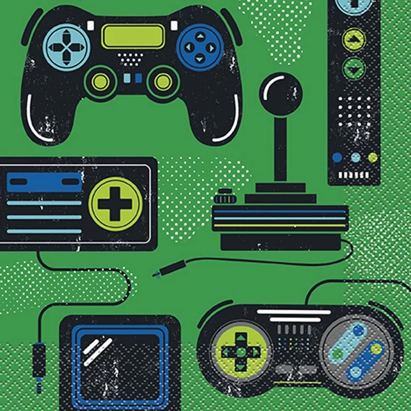 Gamer Birthday Large Lunch Napkins, 16 Count