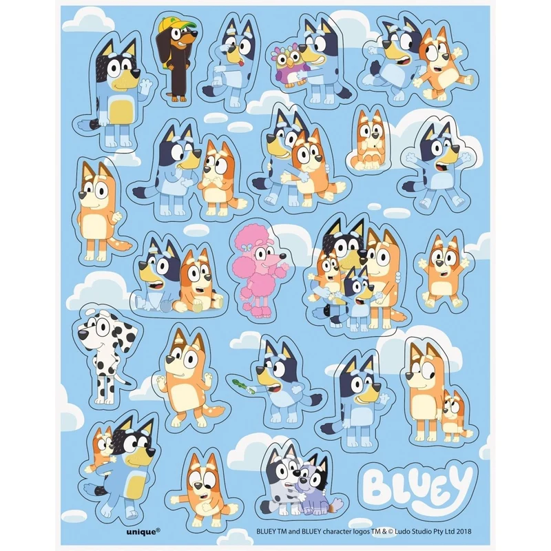 Bluey Sticker Sheet, 4 Sheets, 92 Count