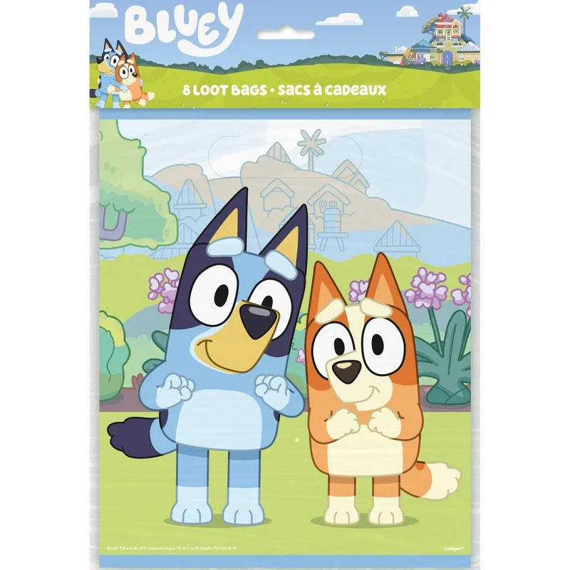 Bluey Plastic Lootbags, 8 Count
