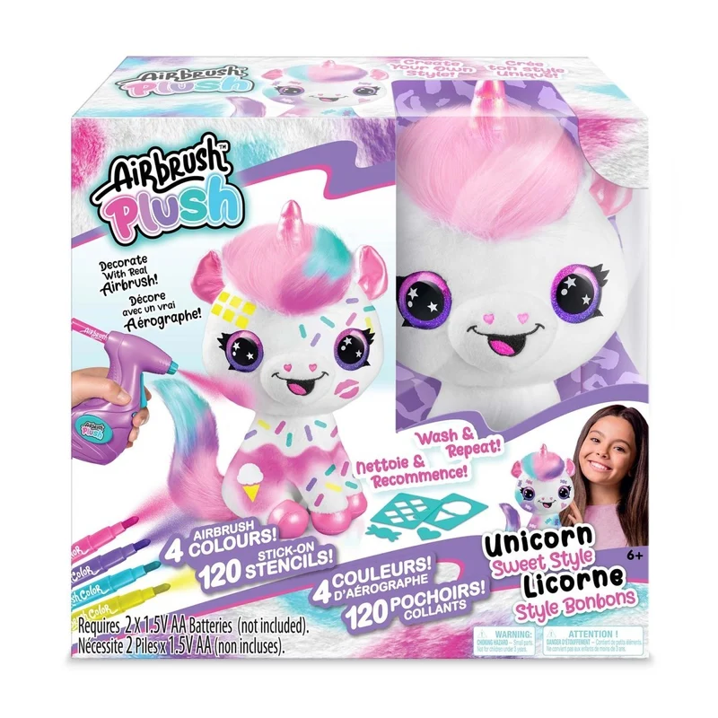 Airbrush Unicorn Plush, 1 Count
