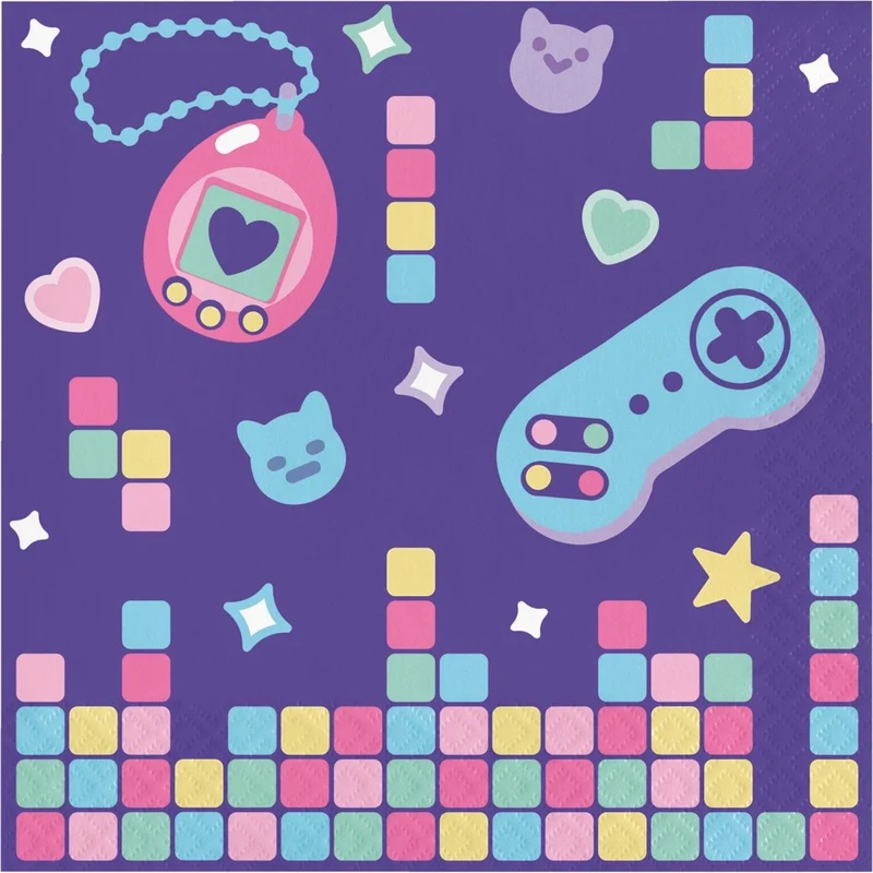 Digital Game Birthday Large Lunch Napkins, 16 Count
