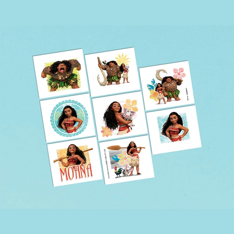 Disney Moana Tattoos, 8 Count