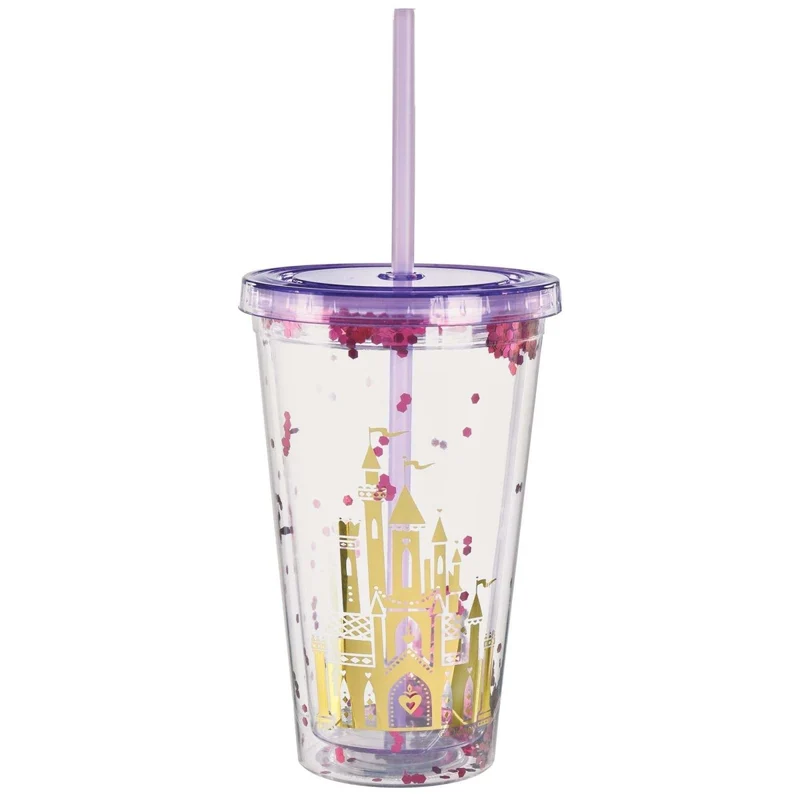 Disney Once Upon a Time Confetti Party Cup with Straw, 16 Oz, 1 Count