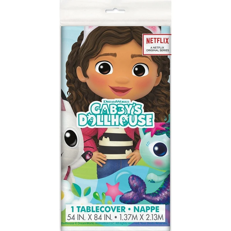 Gabby's Dollhouse Plastic Tablecover, 54 x 84 Inches