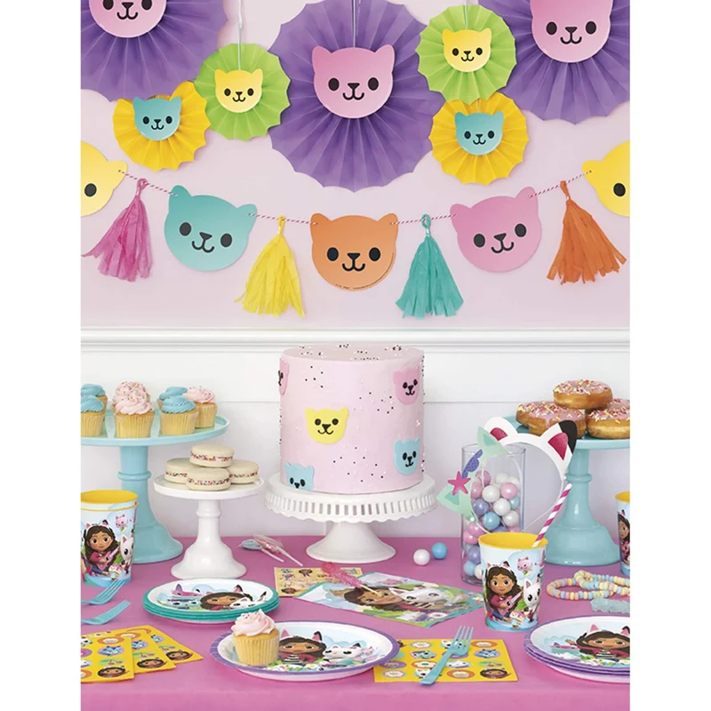 Gabby's Dollhouse Round Dessert Paper Plates, 7 Inches, 8 Count