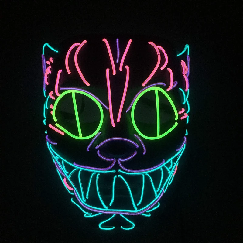 LED Psycho Cat Mask for Adults