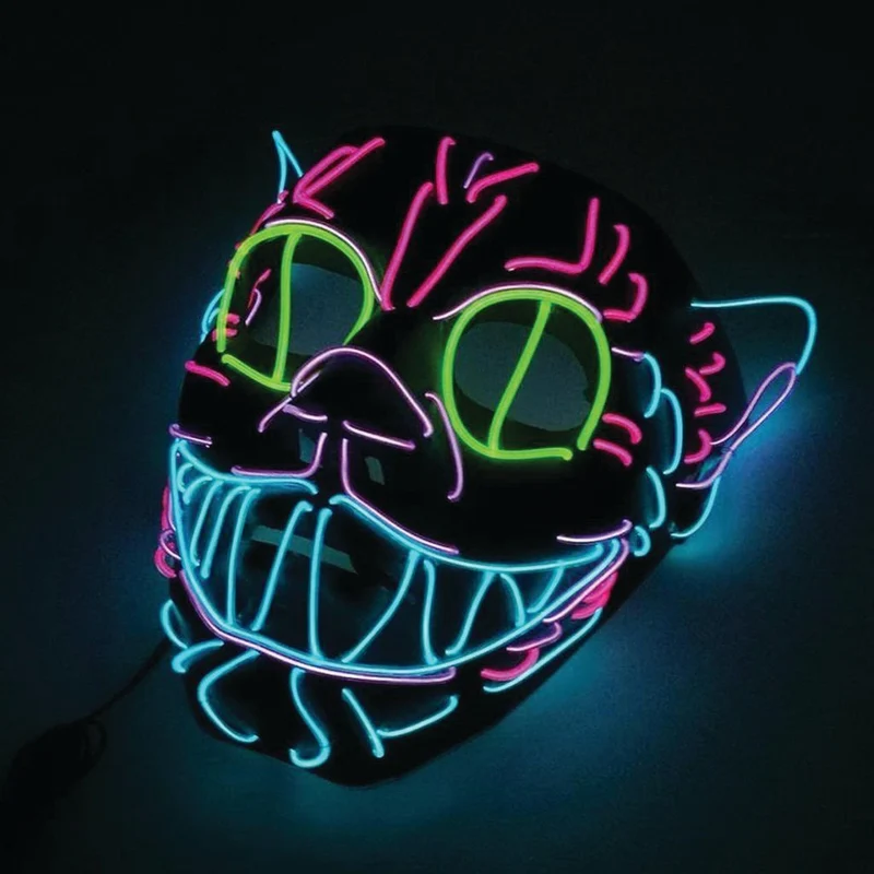LED Psycho Cat Mask for Adults