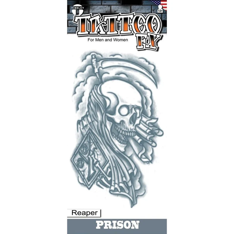 Prison Reaper Temporary Tattoos