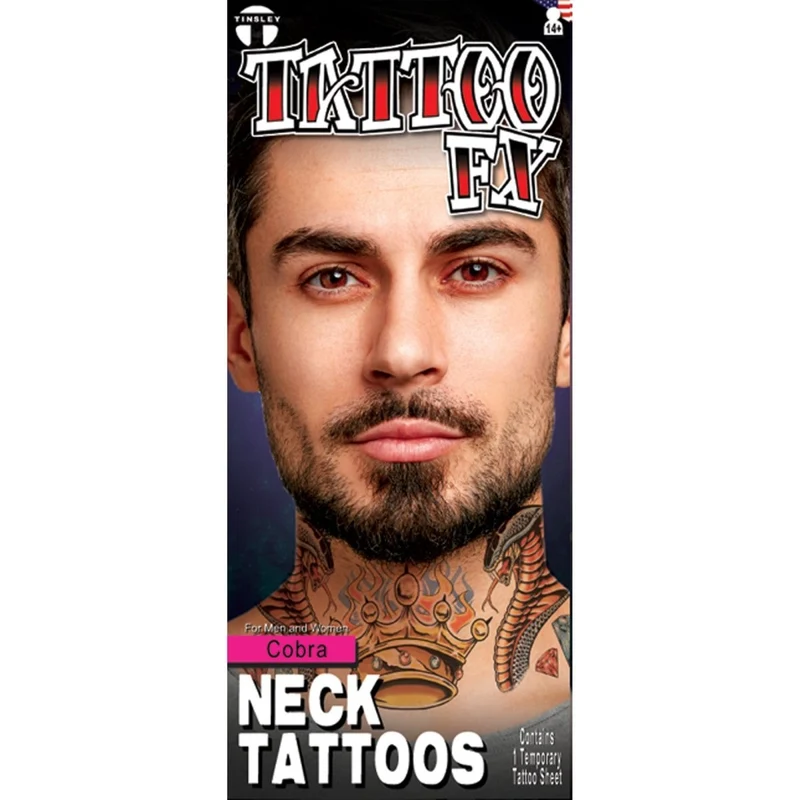 Cobra Neck Temporary Tattoos