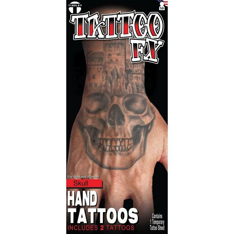 Skull Hand Temporary Tattoos