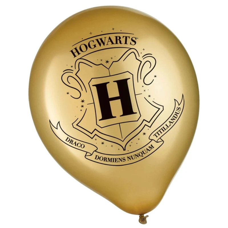Harry Potter Gold Printed Latex Balloons, 12 Inches, 6 Count
