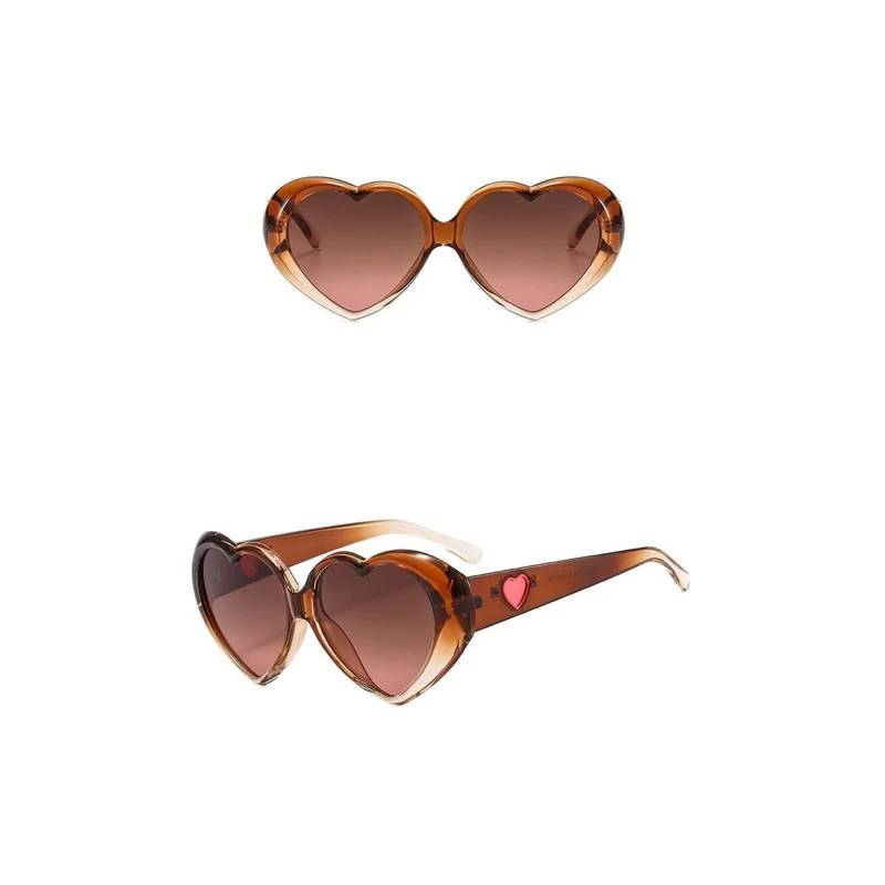 Brown Heart Shaped Sunglasses for Adults