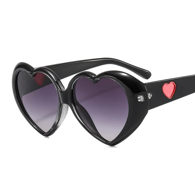 Black Heart Shaped Sunglasses for Adults