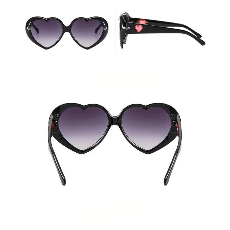Black Heart Shaped Sunglasses for Adults