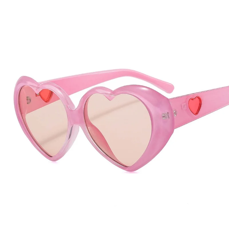 Light Pink Heart Shaped Sunglasses for Adults