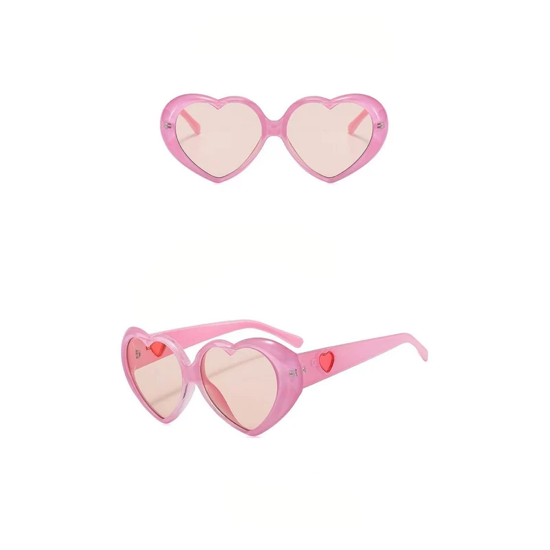 Light Pink Heart Shaped Sunglasses for Adults