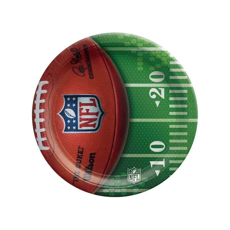 NFL Super Bowl Party Round Dessert Plates, 7 Inches, 6 Count