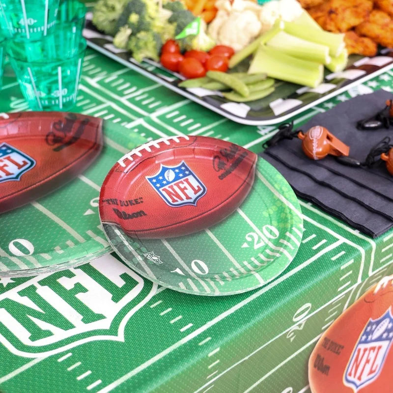 NFL Super Bowl Party Round Dessert Plates, 7 Inches, 6 Count
