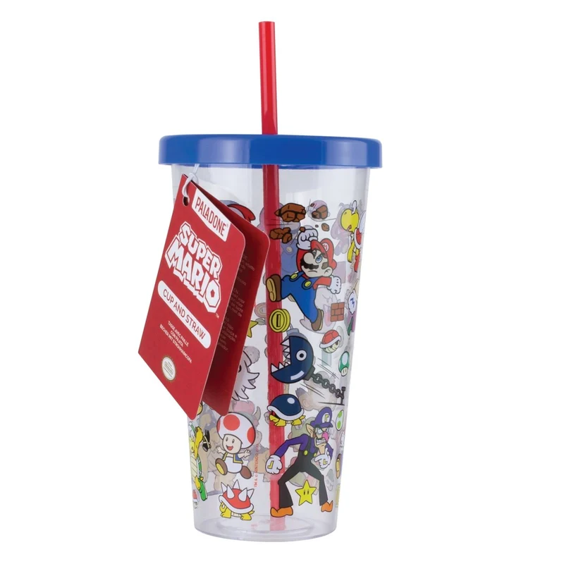 Super Mario Plastic Cup with Straw