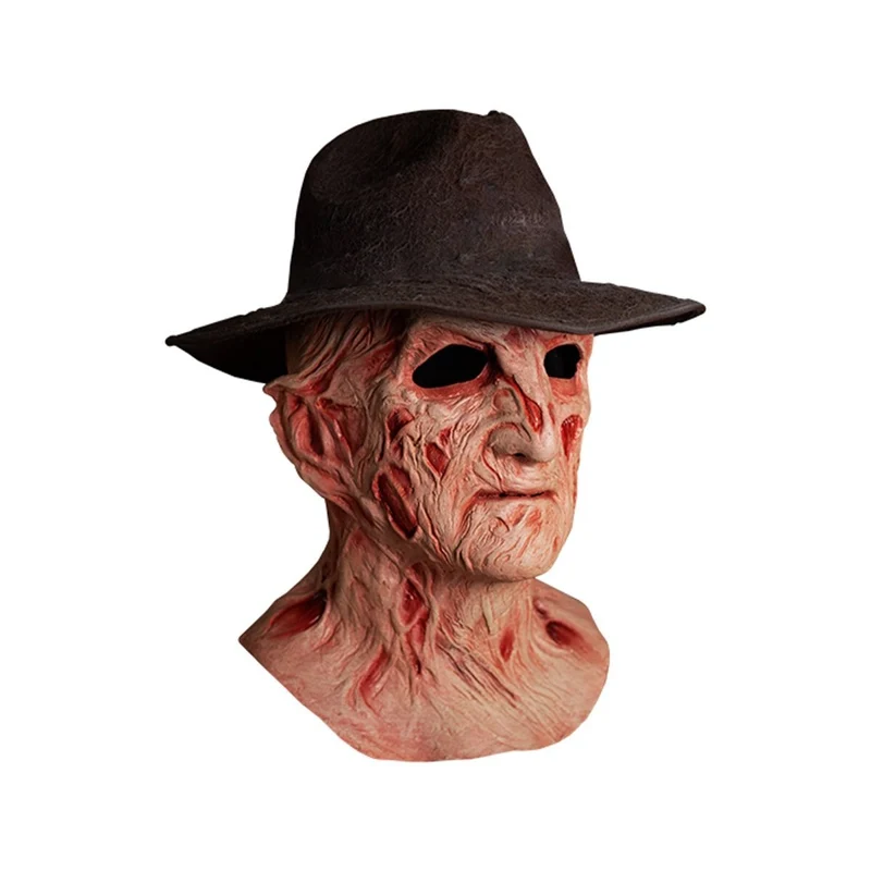 Nightmare on Elm Street Freddy Krueger Deluxe Mask with Fedora Hat for Adults