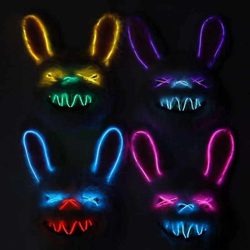 LED Bunny Mask for adults, Assortment, 1 Count
