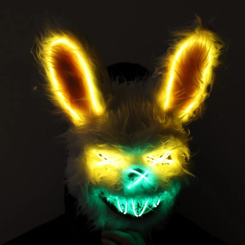 LED Bunny Mask for adults, Assortment, 1 Count