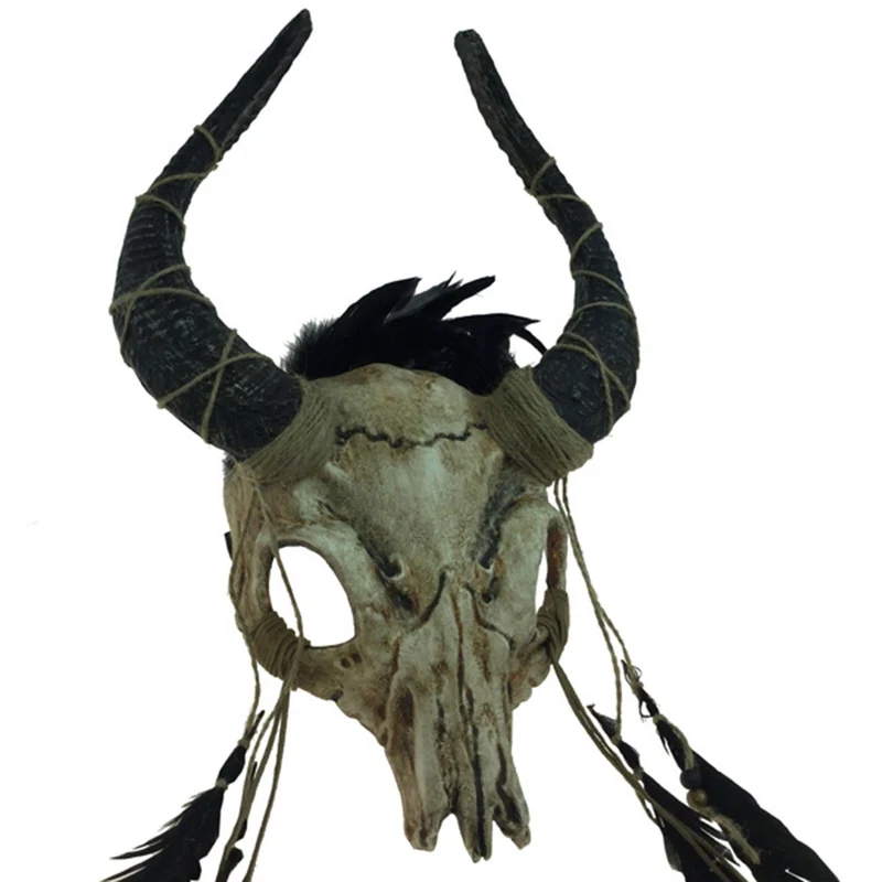 Ancestral Demon Mask with Horns for Adults