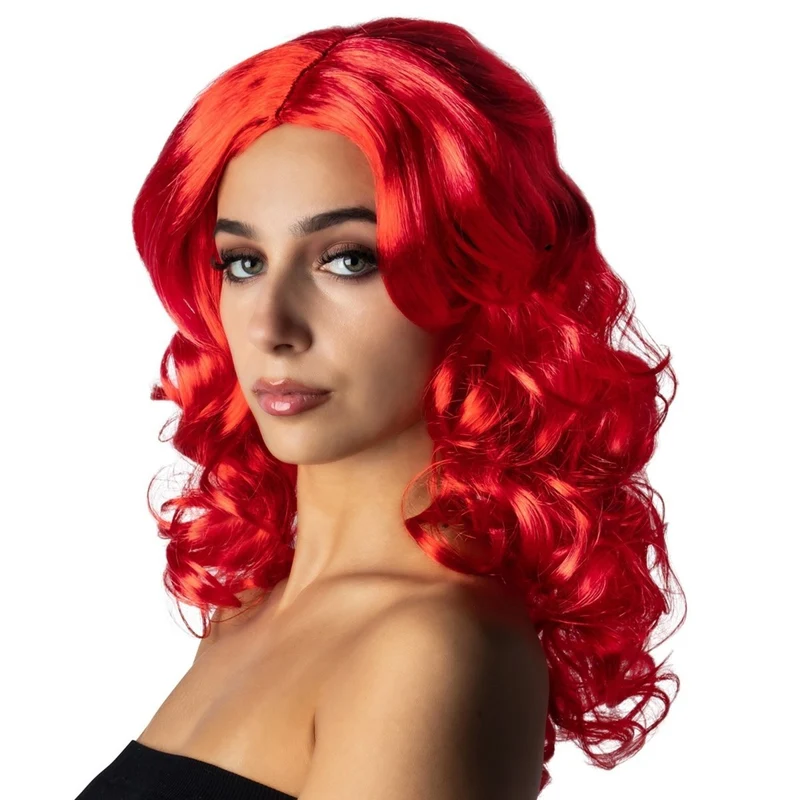 Wavy Red Wig for Adults