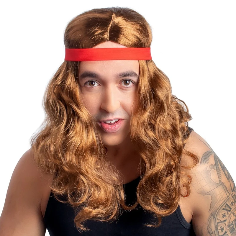 Cool Dude with Headband Wig for Adults