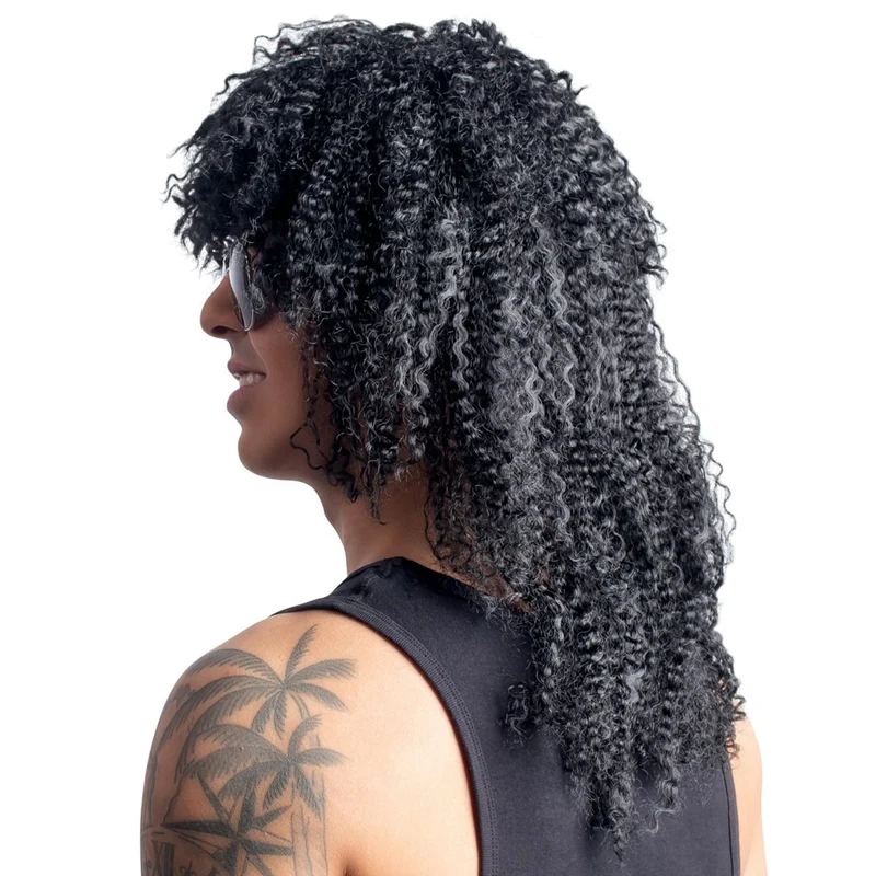 Black Rocker Wig for Adults