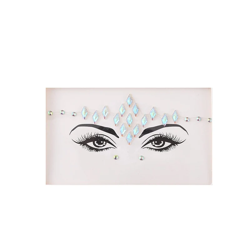 Silver Fantasy Face Art Crystal Stickers